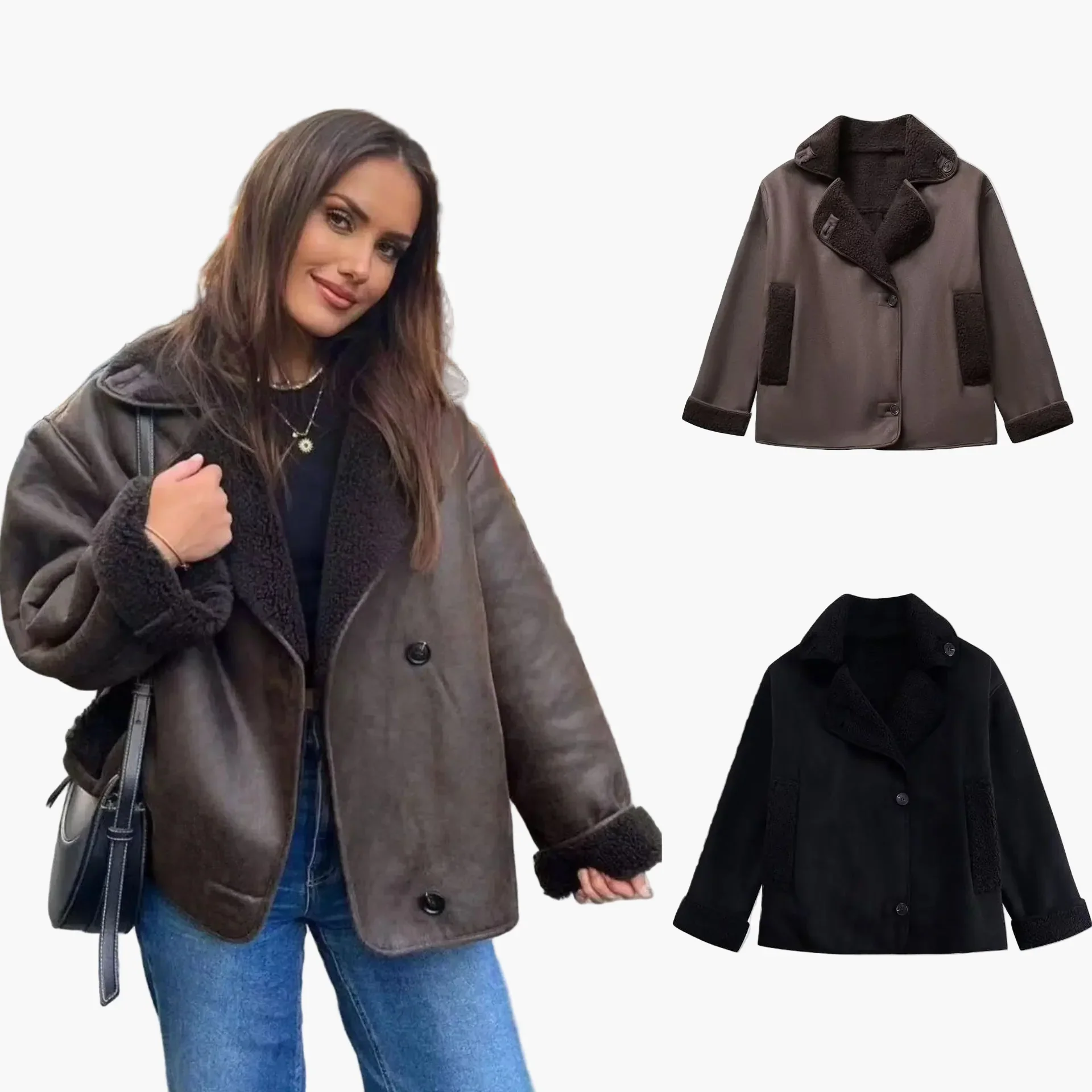 Damen Oversized Streetstyle Jacke für Herbst und Winter – Modische Übergangsjacke - Image 2