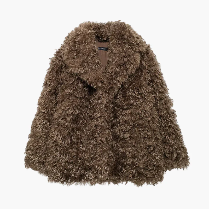 Damen Oversized Vintage Kuscheljacke für Herbst und Winter – Modischer Statement-Look