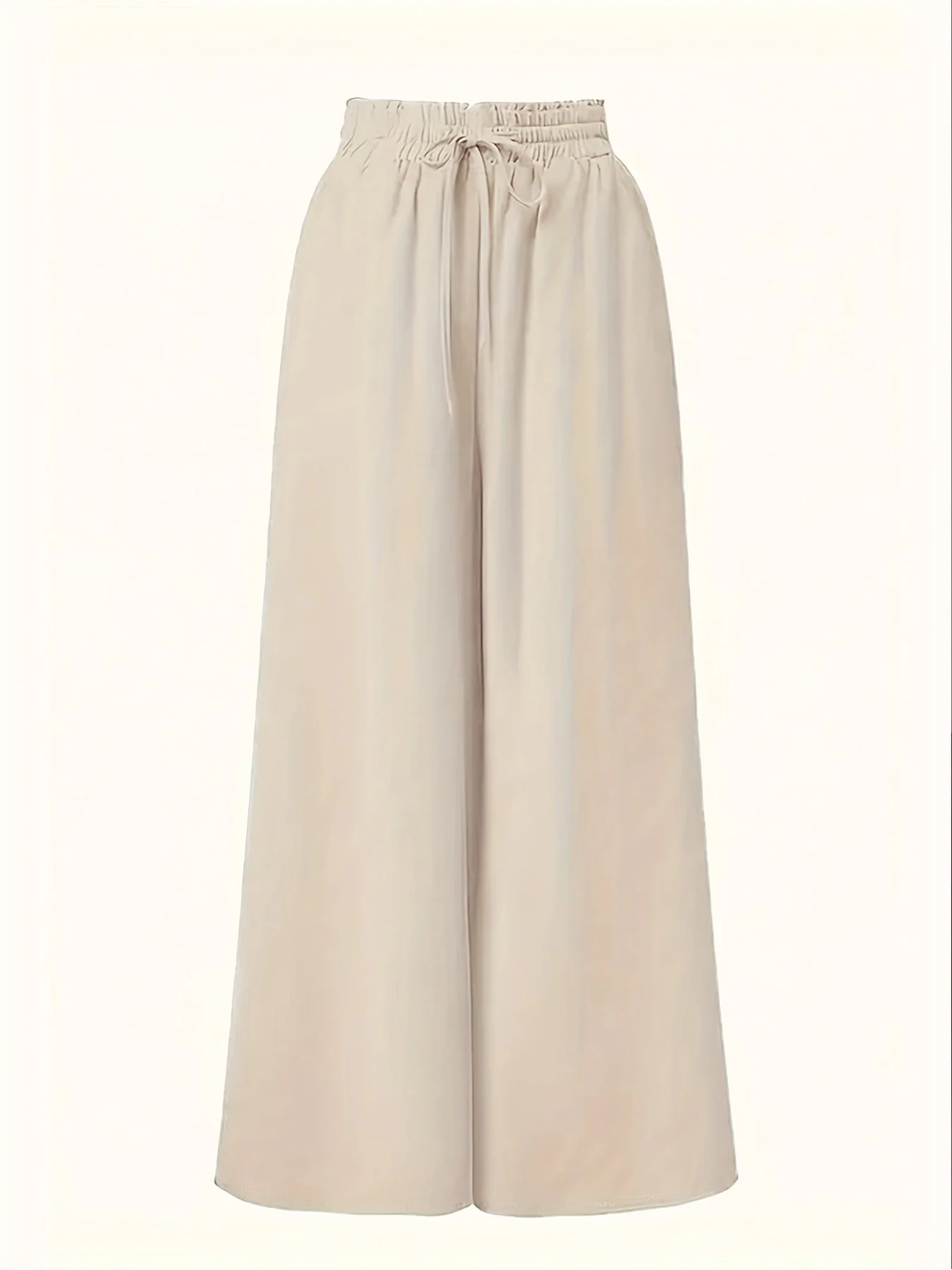Damen Palazzo Hose mit weitem Bein und Paperbag-Bund – Eleganter High-Waist Style für Freizeit und Anlass - Image 9