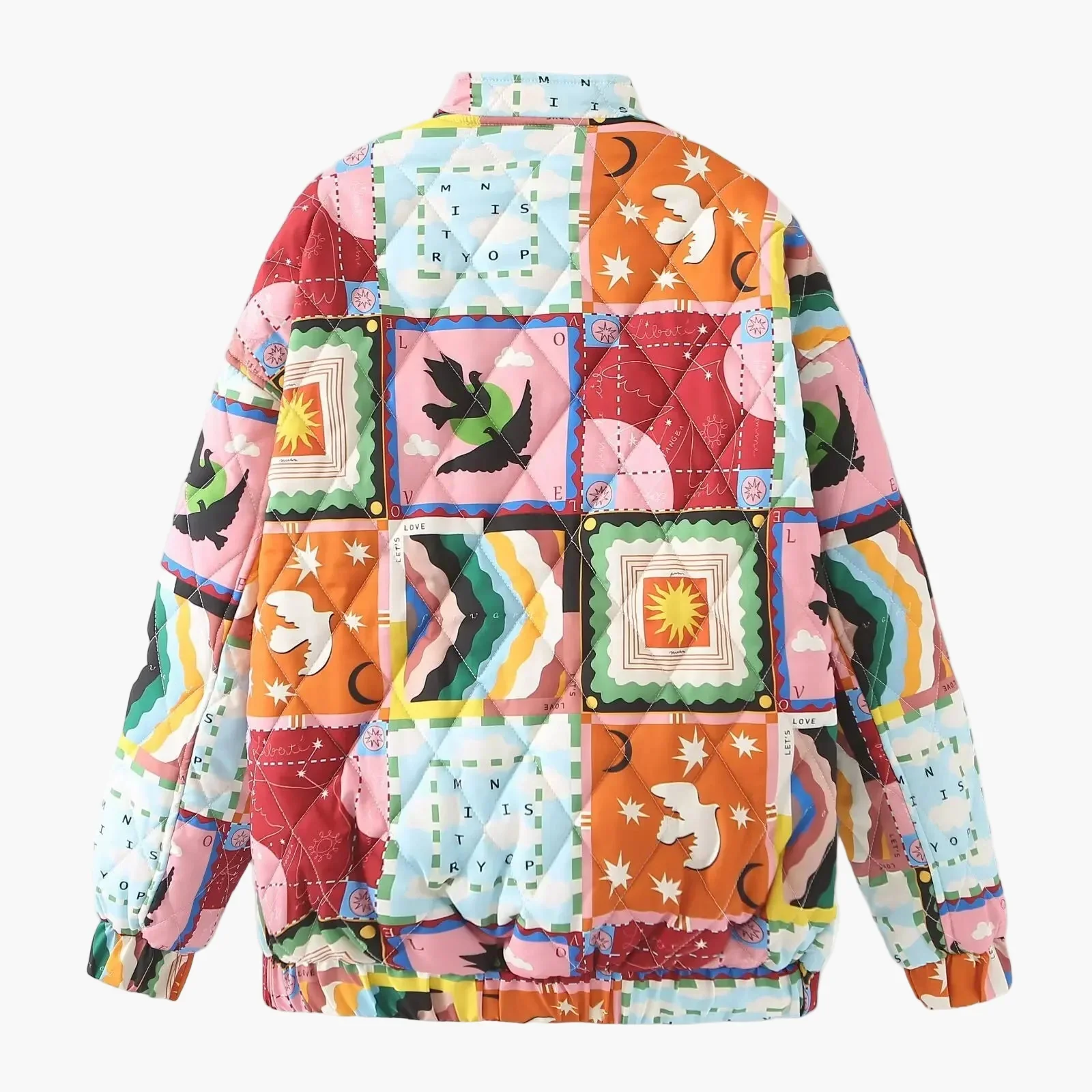 Damen Patchwork Vintage Bomberjacke – Modische Freizeitjacke im Retro-Stil - Image 2