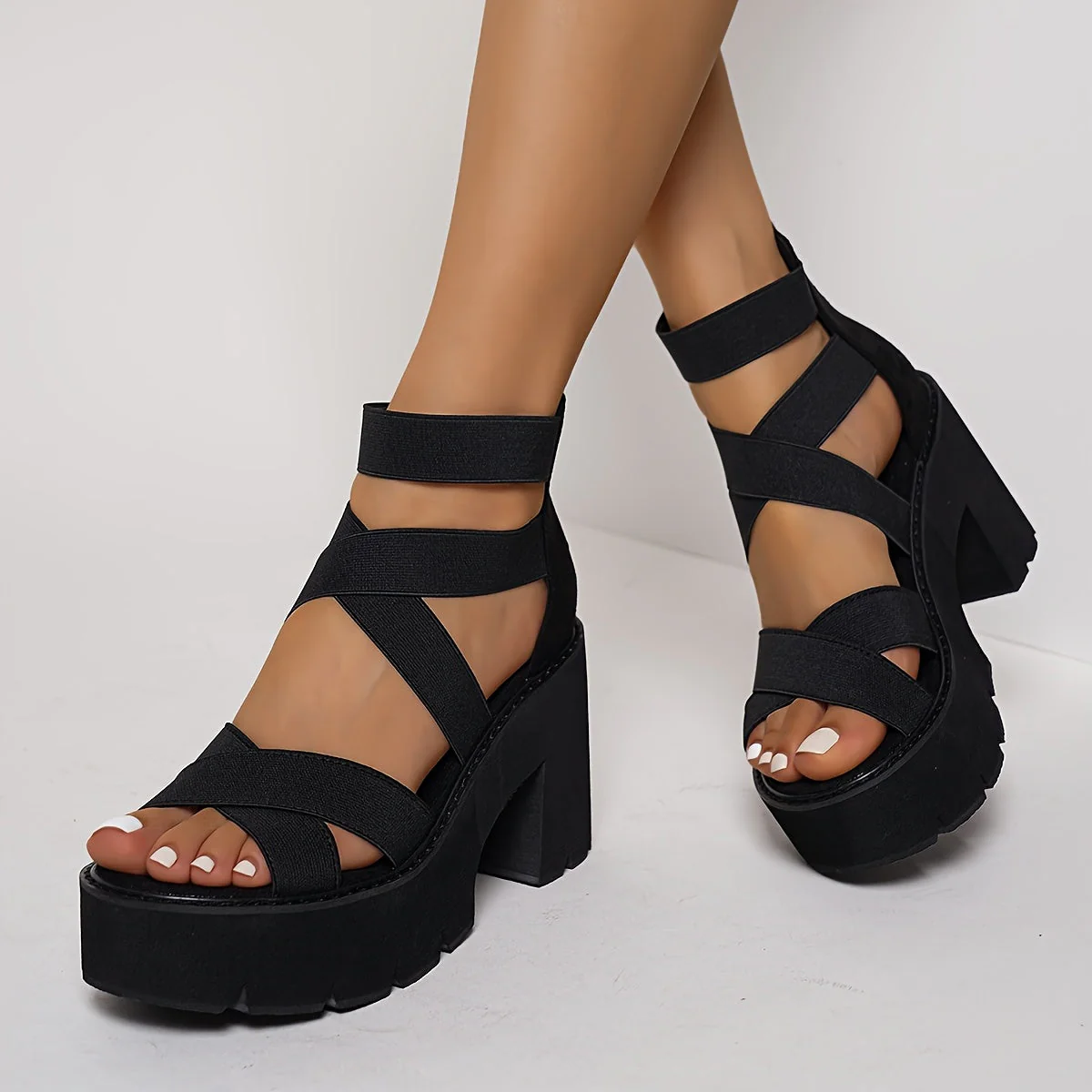 Damen Plateau-Sandalen mit Blockabsatz und Riemchen – Trendige Sommer-Schuhe für Alltag und Ausgehen - Image 2