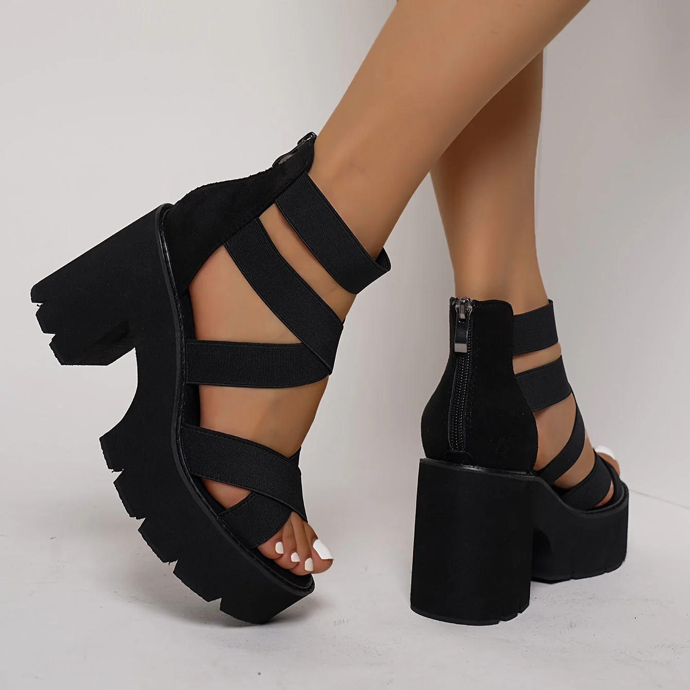 Damen Plateau-Sandalen mit Blockabsatz und Riemchen – Trendige Sommer-Schuhe für Alltag und Ausgehen - Image 3