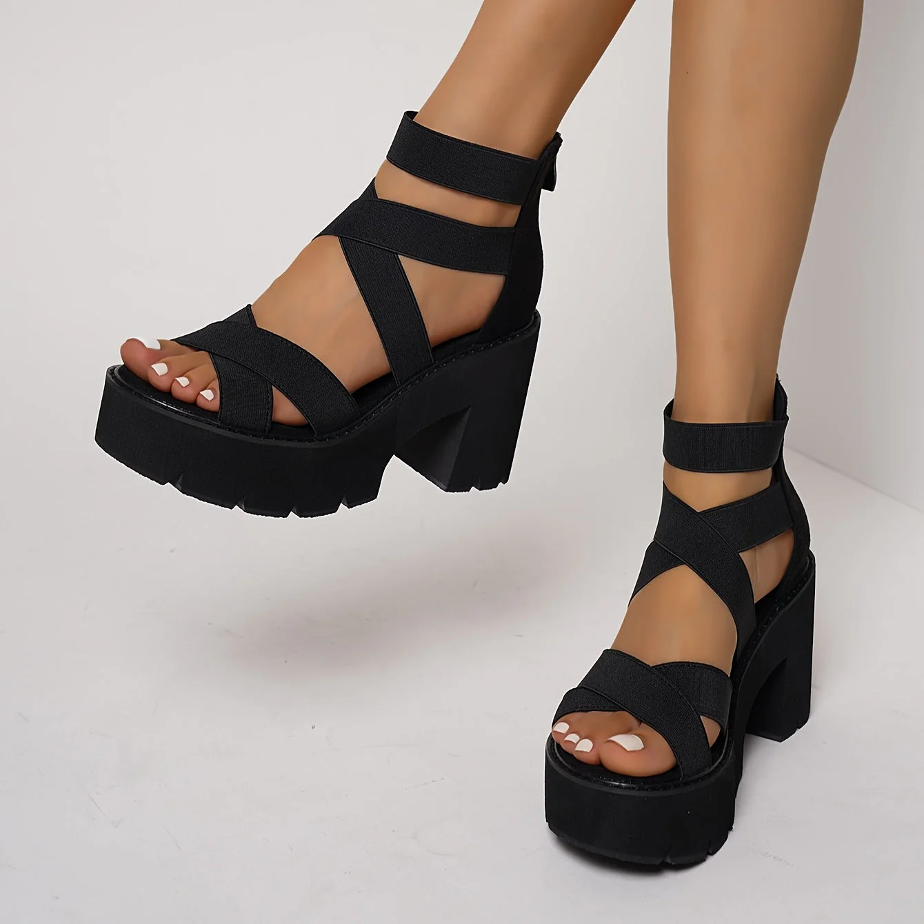 Damen Plateau-Sandalen mit Blockabsatz und Riemchen – Trendige Sommer-Schuhe für Alltag und Ausgehen - Image 4