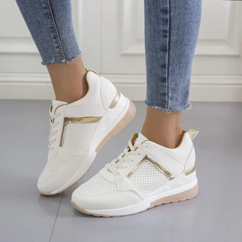 Damen Plateau Sneaker mit Metallic-Details – Modische Freizeitschuhe für Alltag und City-Look - Image 12