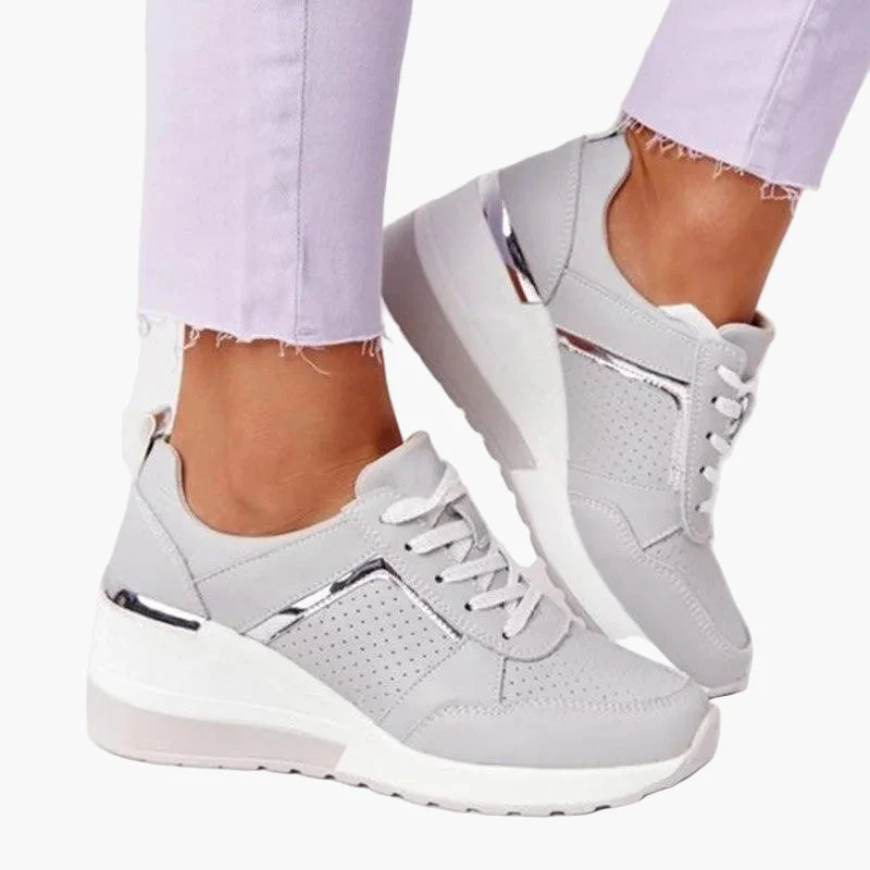Damen Plateau Sneaker mit Metallic-Details – Modische Freizeitschuhe für Alltag und City-Look - Image 2