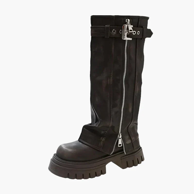 Damen Plateau Stiefel mit Reißverschluss – Trendige Chunky Boots für Herbst und Winter - Image 6