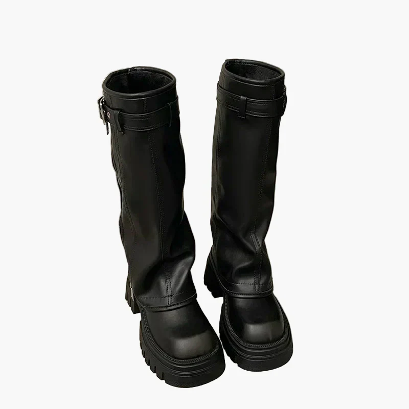 Damen Plateau Stiefel mit Reißverschluss – Trendige Chunky Boots für Herbst und Winter - Image 7
