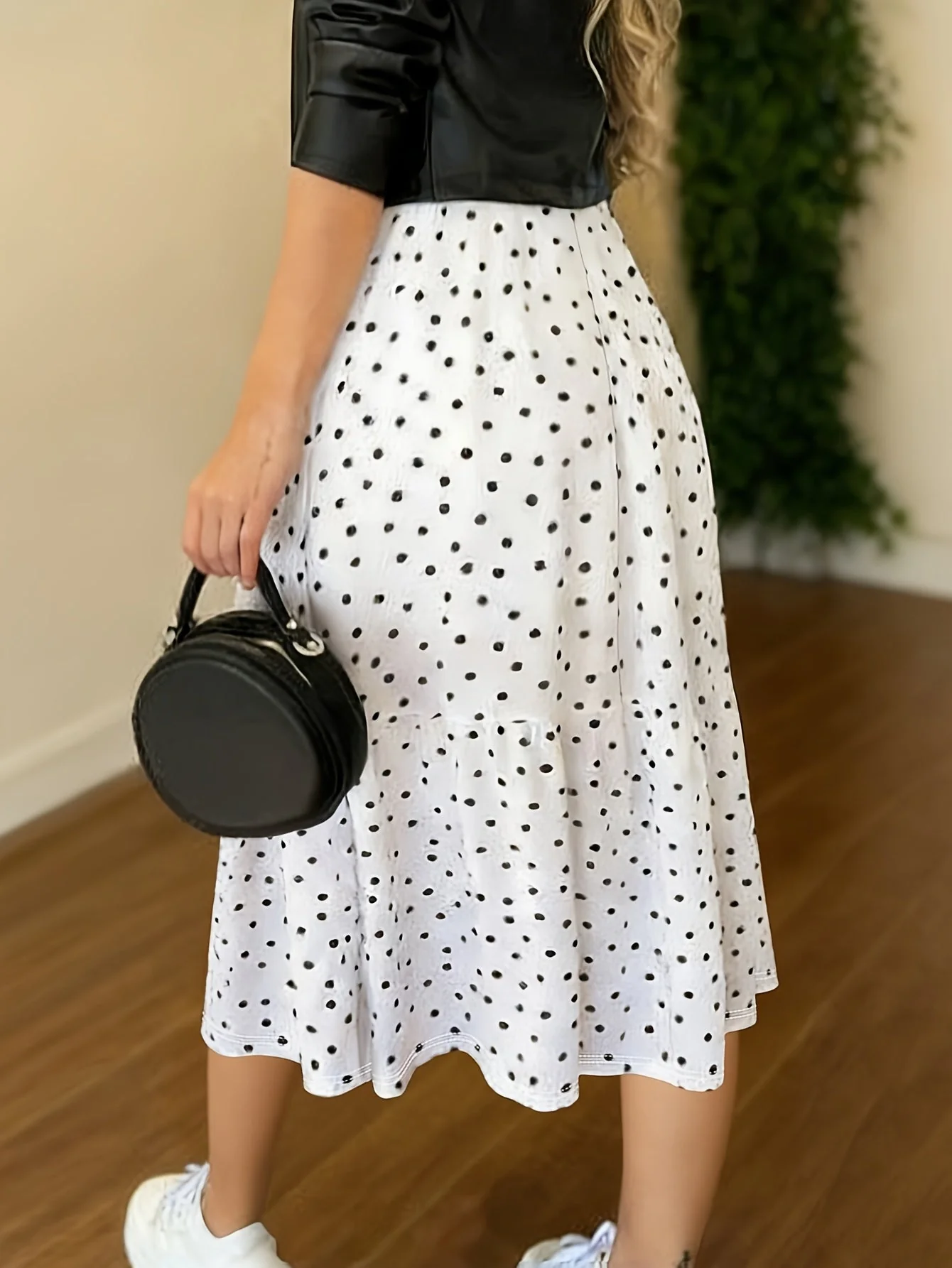 Damen Polka-Dot Midikleid im Vintage-Stil für Alltag und besondere Anlässe - Image 3