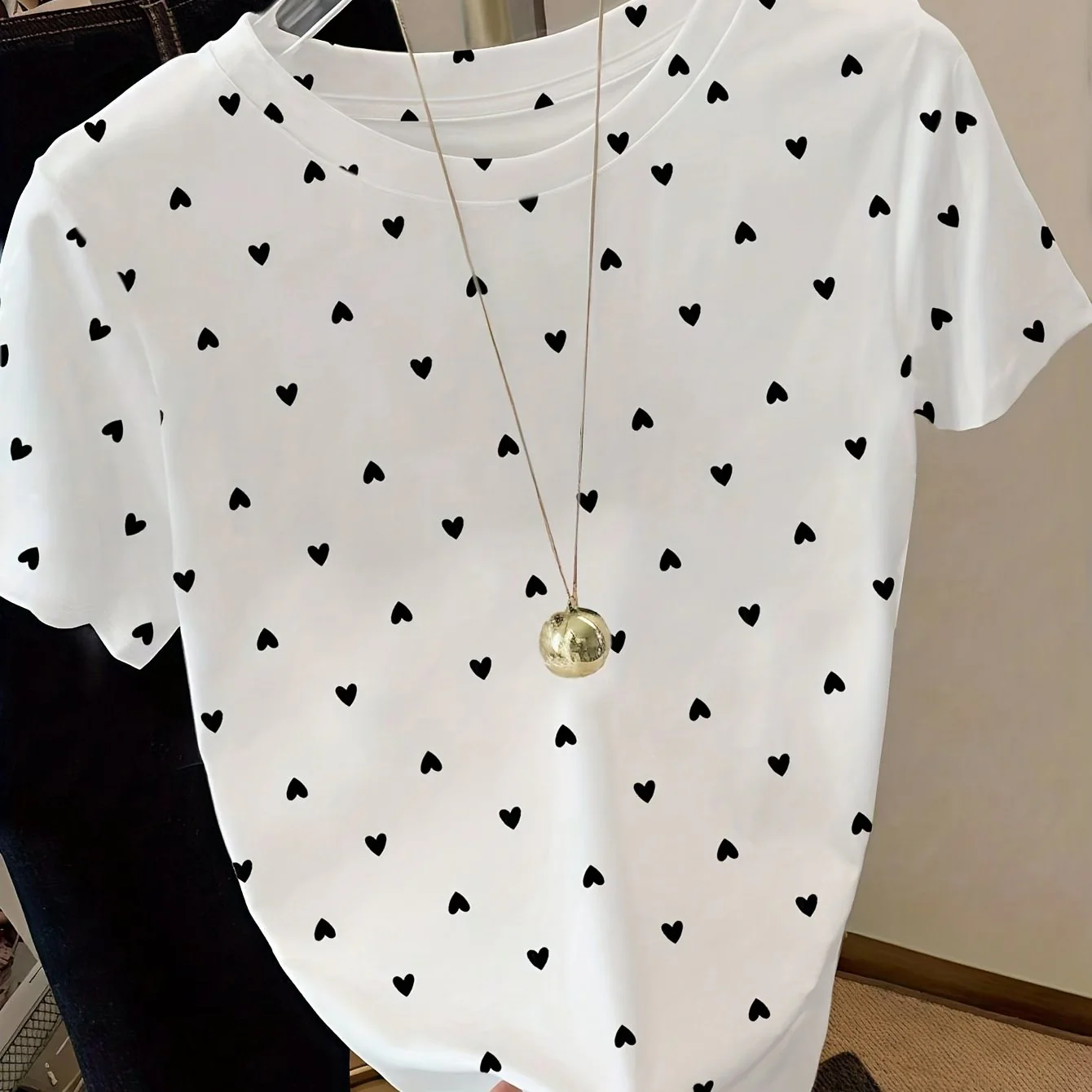 Damen Polka Dot T-Shirt im eleganten Stil – Perfekt für Alltag und Freizeit - Image 10