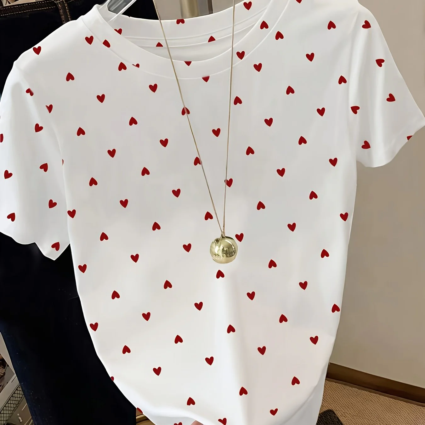 Damen Polka Dot T-Shirt im eleganten Stil – Perfekt für Alltag und Freizeit - Image 12