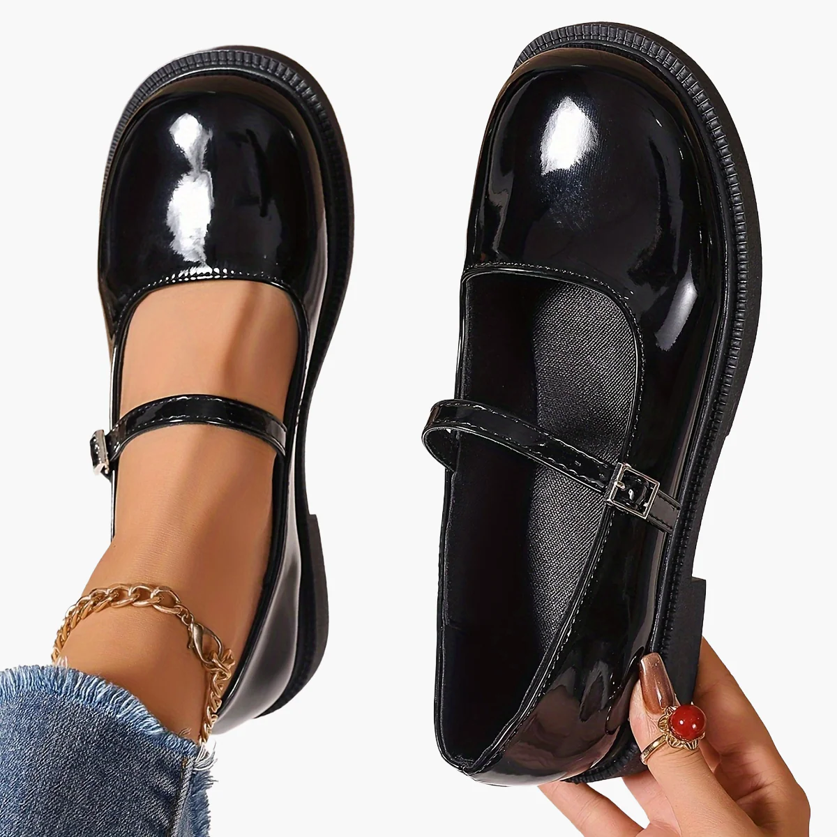 Damen Preppy Style Mary Jane Schuhe für Alltag und Freizeit - Image 11