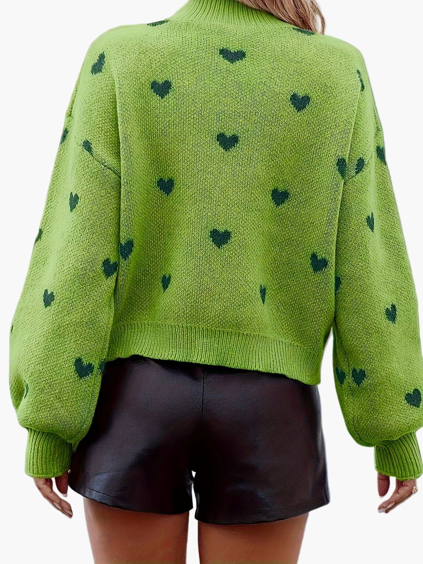 Damen Pullover mit Herzmuster – Modischer Strickpullover für Herbst und Winter, lässig und stylisch - Image 2