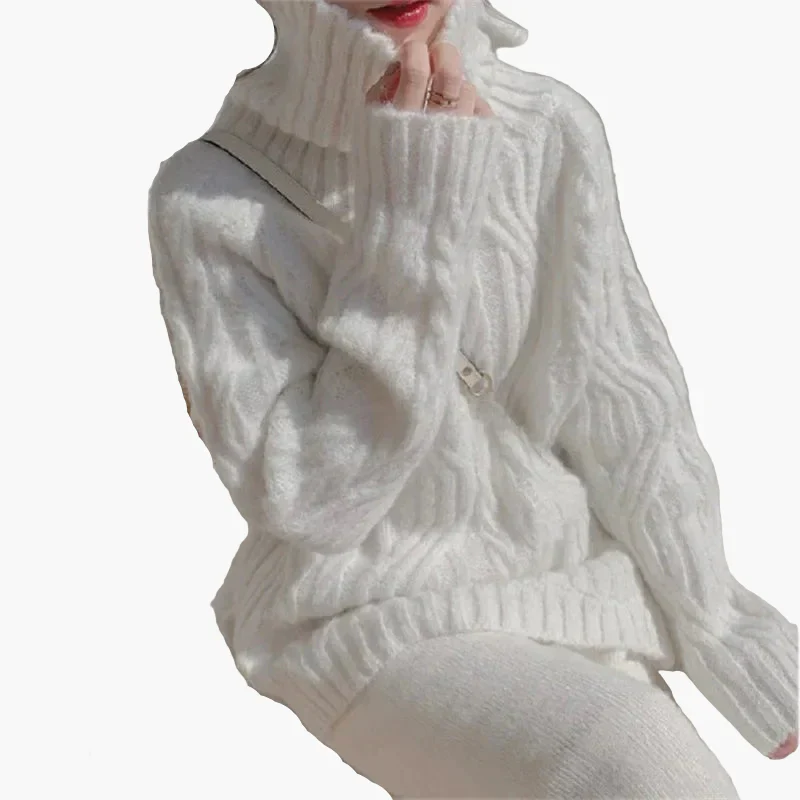 Damen Pullover im koreanischen Stil mit Stehkragen – Lockerer, eleganter Herbst- und Winterpullover - Image 3