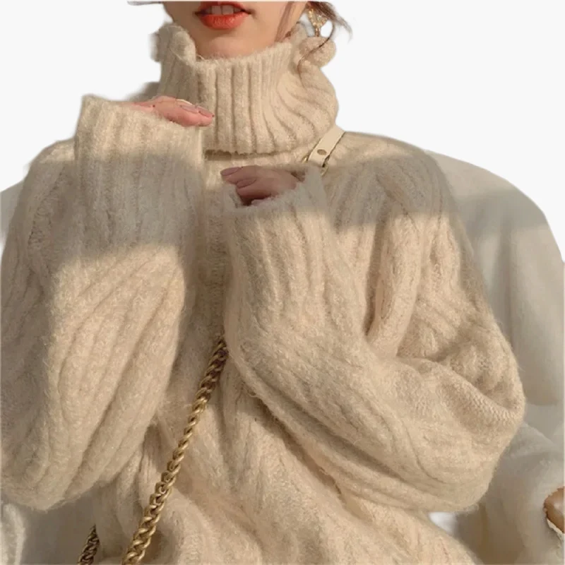 Damen Pullover im koreanischen Stil mit Stehkragen – Lockerer, eleganter Herbst- und Winterpullover - Image 5