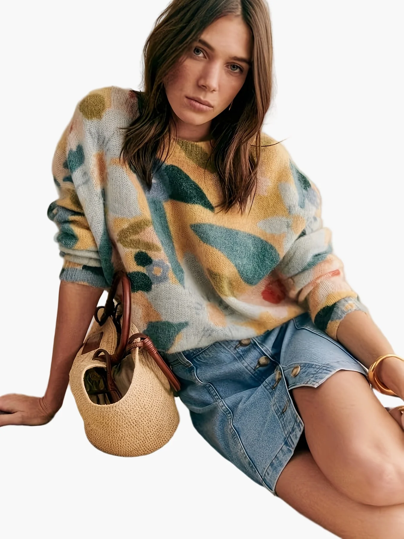Damen Pullover mit künstlerischem Print und elegantem Stil für Herbst und Winter - Image 2