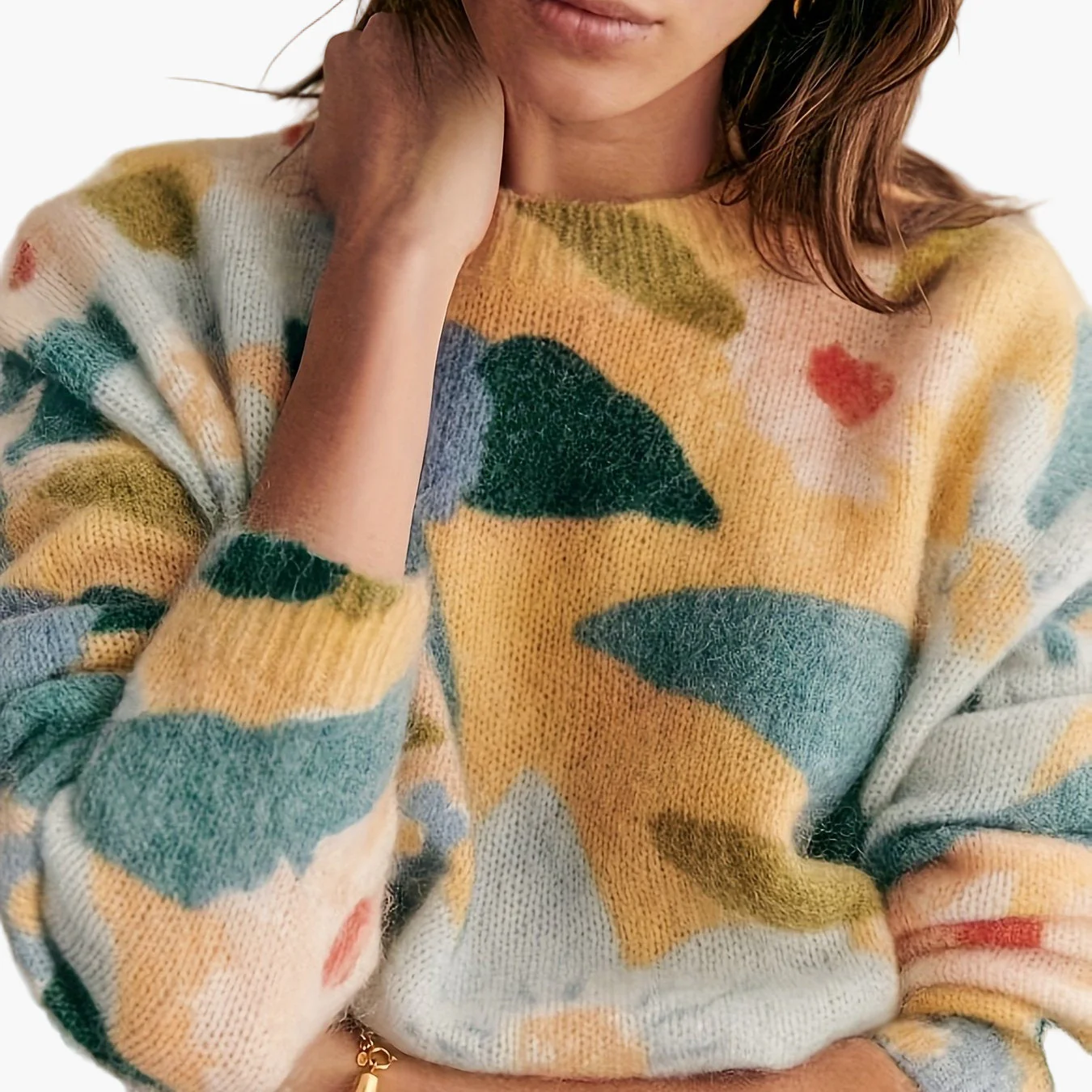 Damen Pullover mit künstlerischem Print und elegantem Stil für Herbst und Winter - Image 4