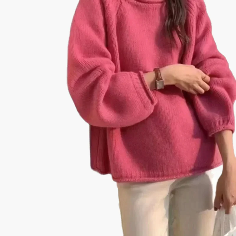 Damen Pullover Lockerer Basic Strickpullover im französischen Stil – Modischer Freizeit-Look für Alltag und Büro - Image 4