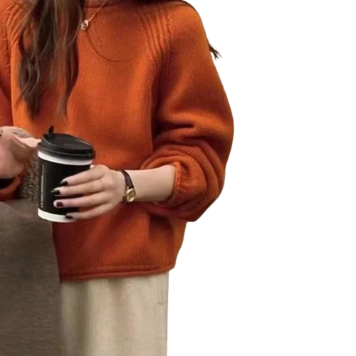 Damen Pullover Lockerer Basic Strickpullover im französischen Stil – Modischer Freizeit-Look für Alltag und Büro - Image 6