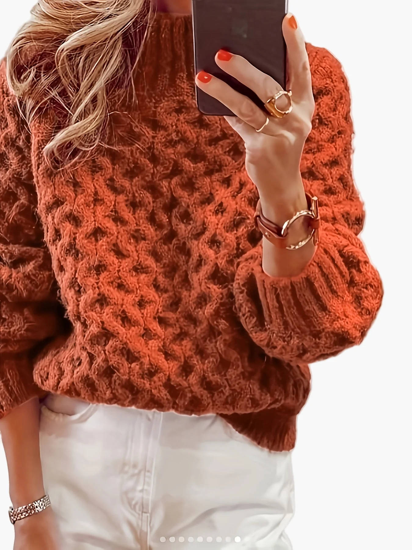 Damen Pullover Strickmode mit Strukturmuster für Herbst und Winter – Modischer Freizeit-Look - Image 2