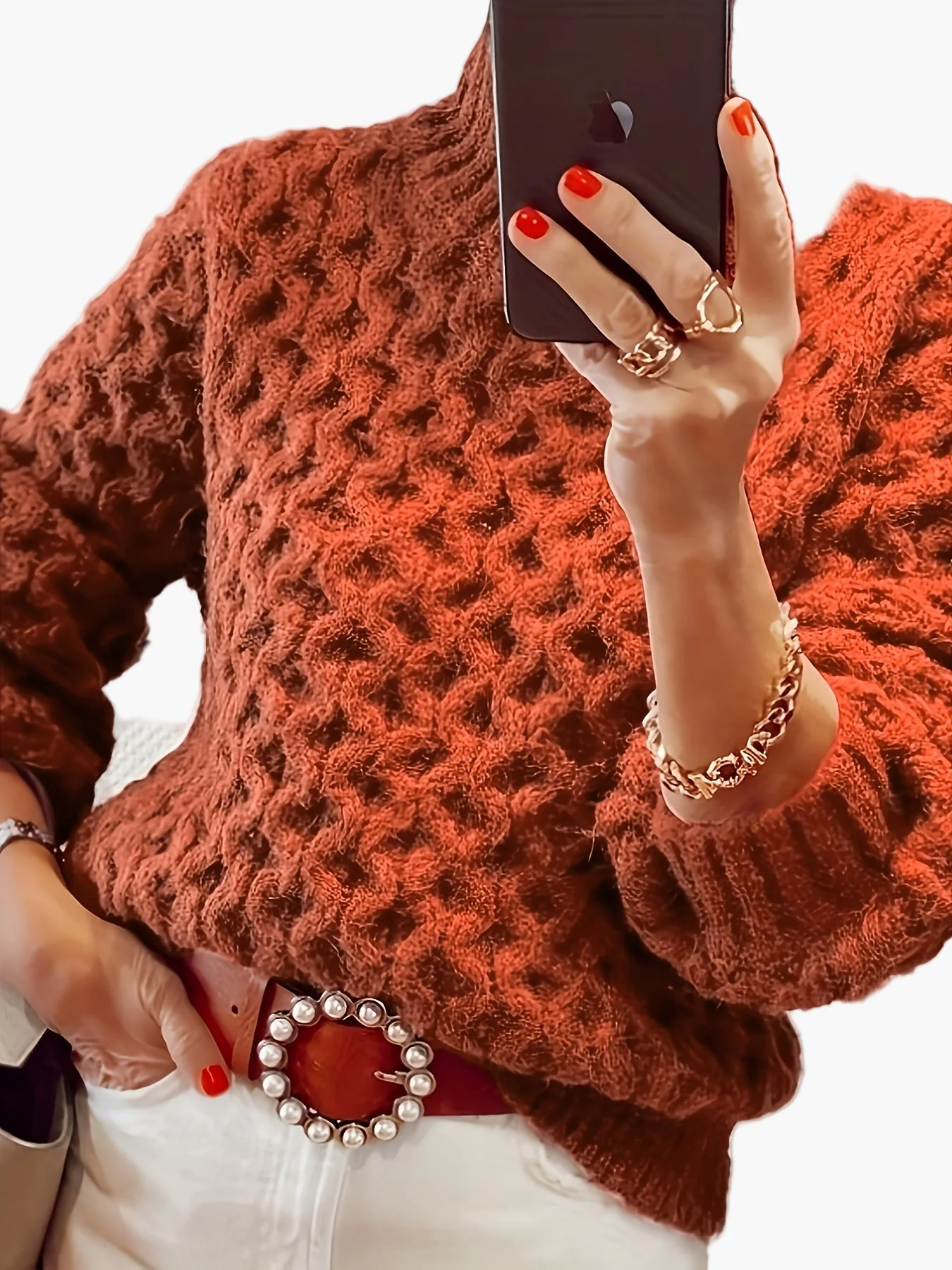 Damen Pullover Strickmode mit Strukturmuster für Herbst und Winter – Modischer Freizeit-Look - Image 3