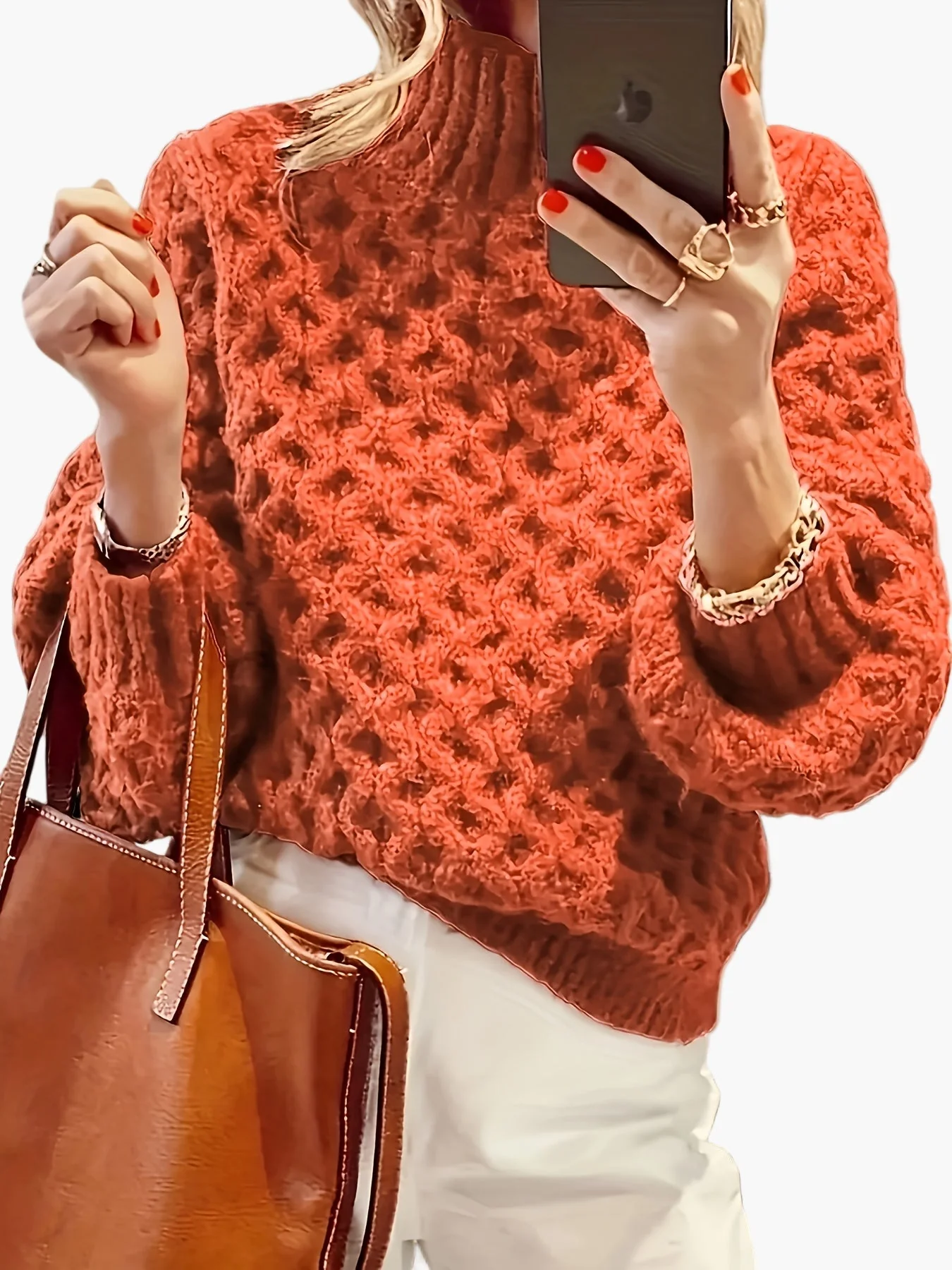 Damen Pullover Strickmode mit Strukturmuster für Herbst und Winter – Modischer Freizeit-Look - Image 4