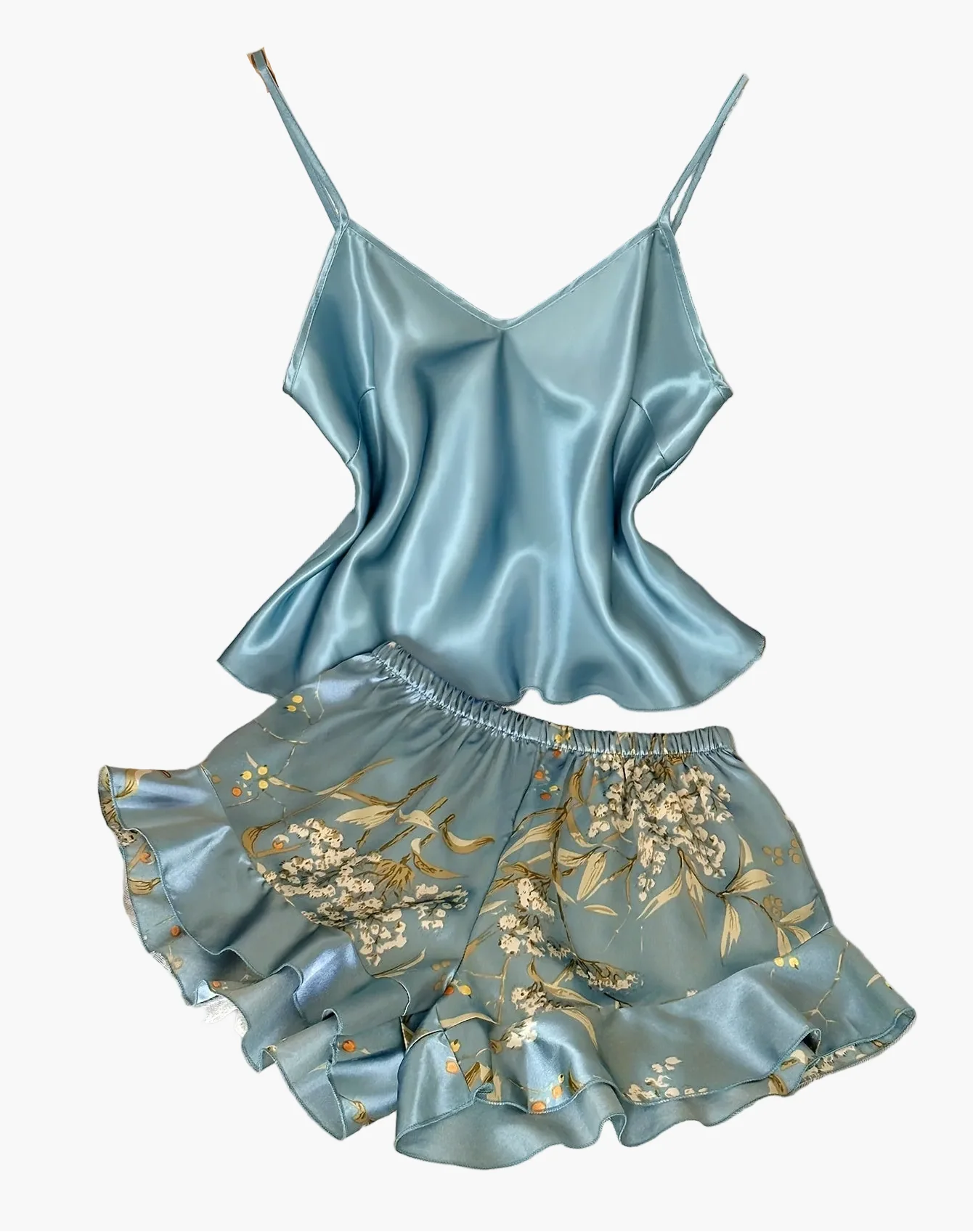 Damen Pyjama-Set mit Blumenmuster und Rüschen – Sommer Nachtwäsche im eleganten Stil - Image 11
