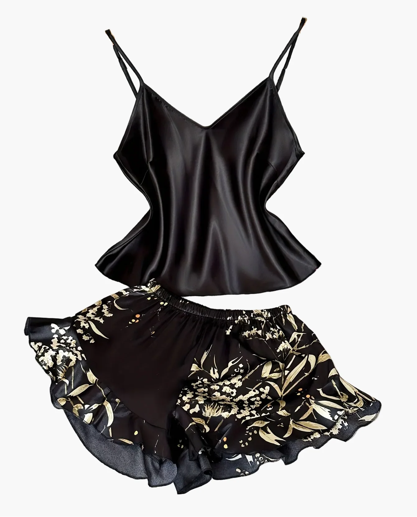 Damen Pyjama-Set mit Blumenmuster und Rüschen – Sommer Nachtwäsche im eleganten Stil - Image 12
