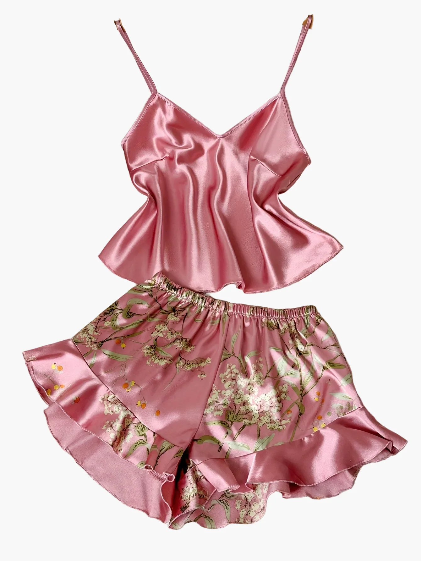Damen Pyjama-Set mit Blumenmuster und Rüschen – Sommer Nachtwäsche im eleganten Stil - Image 13