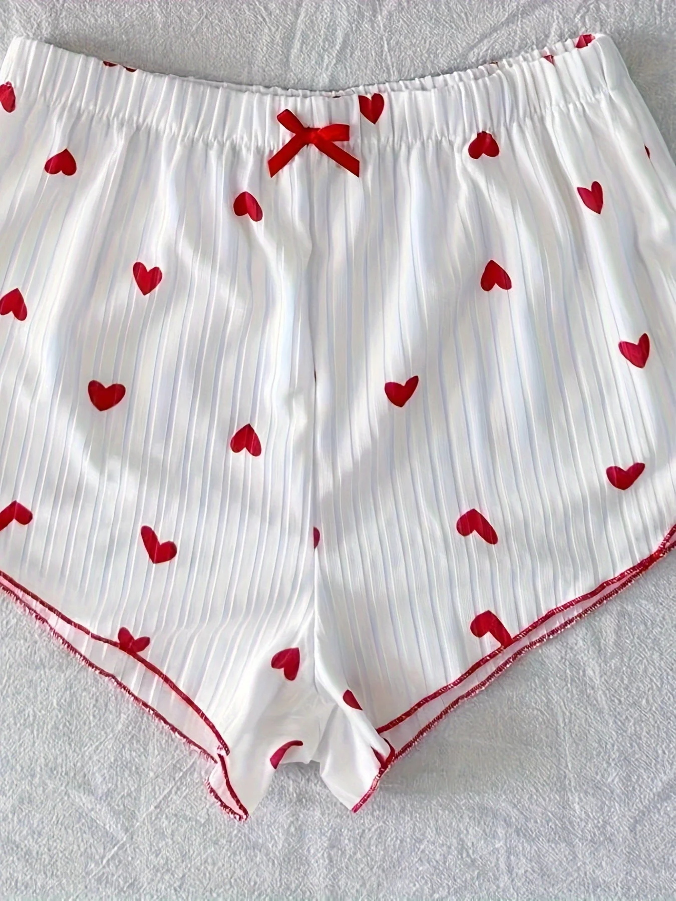 Damen Pyjama Set mit Herzchen-Muster, zweiteilig, für Sommer, sexy Stil, Schlafanzug - Image 7