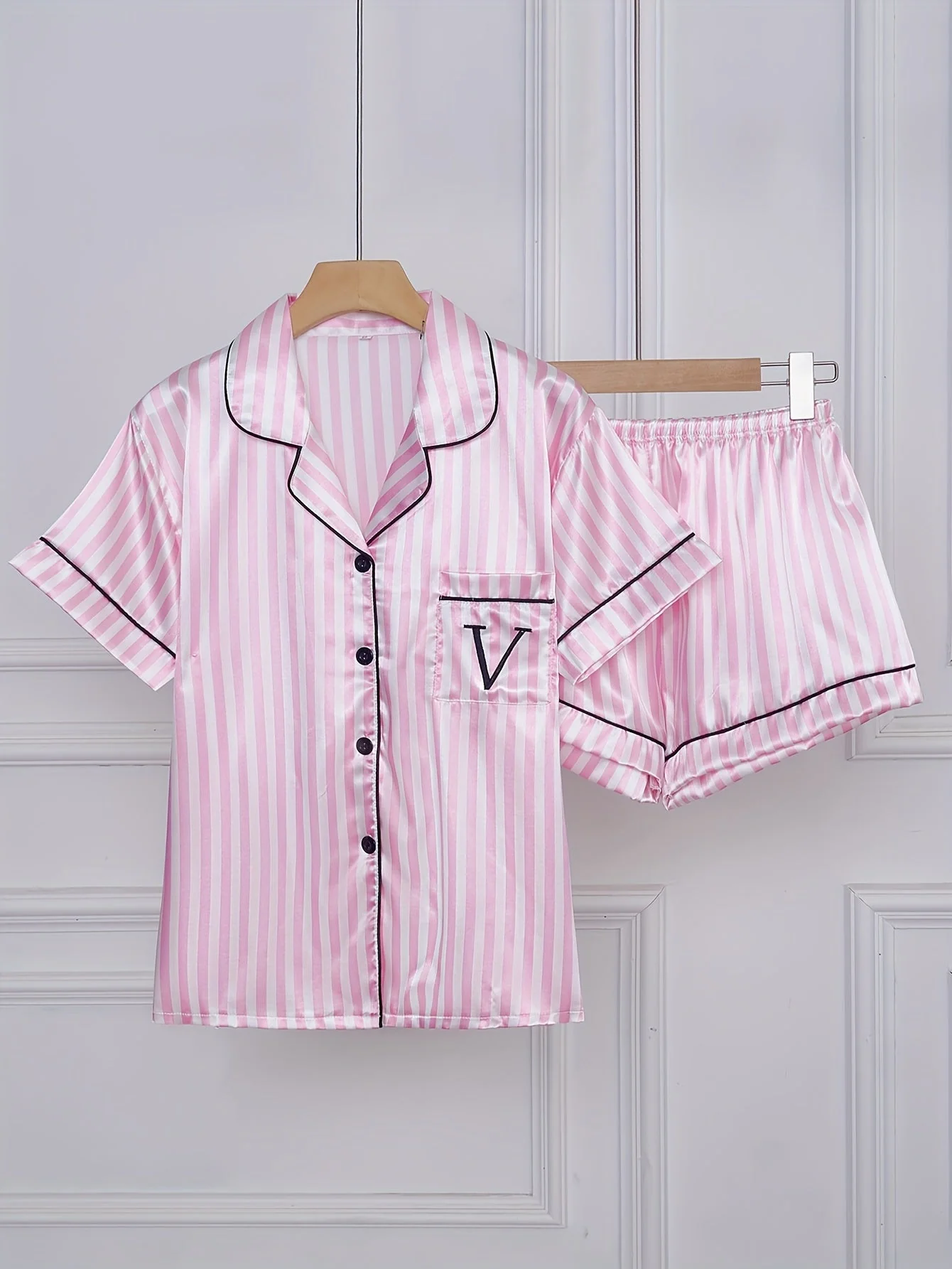 Damen Pyjama Set Kurzarm Gestreift – Bequemes Schlafanzug-Set für Frühling & Sommer