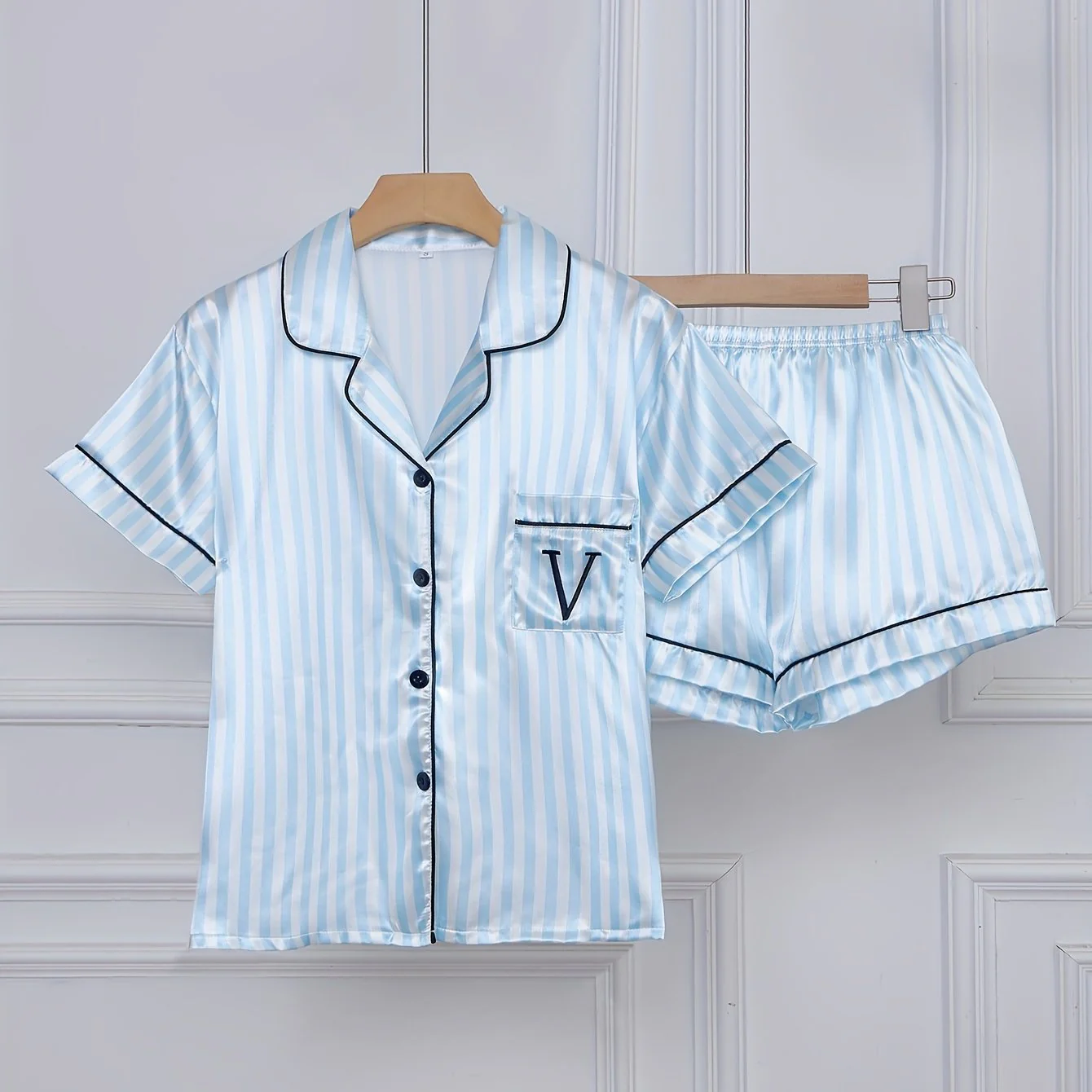 Damen Pyjama Set Kurzarm Gestreift – Bequemes Schlafanzug-Set für Frühling & Sommer - Image 12
