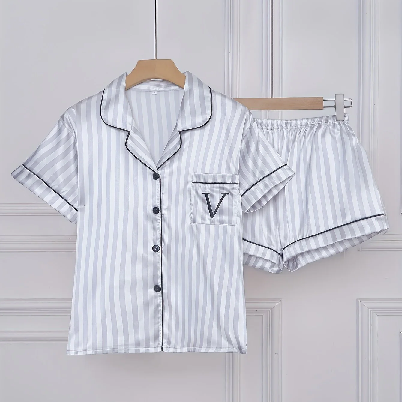Damen Pyjama Set Kurzarm Gestreift – Bequemes Schlafanzug-Set für Frühling & Sommer - Image 13