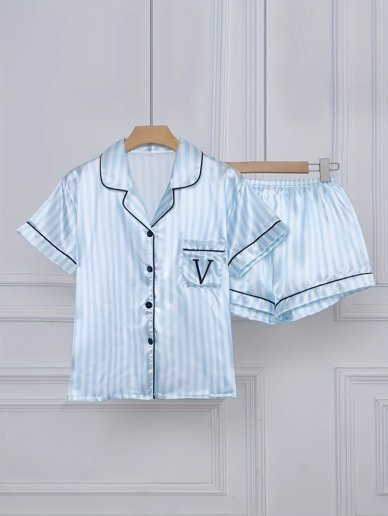 Damen Pyjama Set Kurzarm Gestreift – Bequemes Schlafanzug-Set für Frühling & Sommer - Image 2