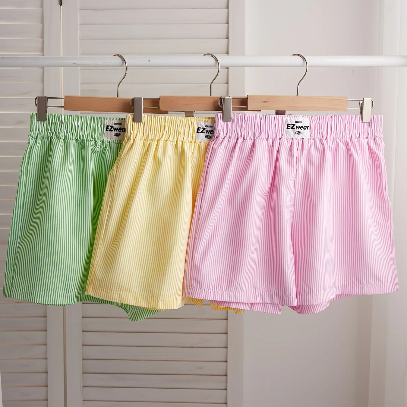 Damen Pyjama-Shorts im Streifen-Design für entspannte Sommernächte, 3er-Pack, Freizeit-Loungewear - Image 18