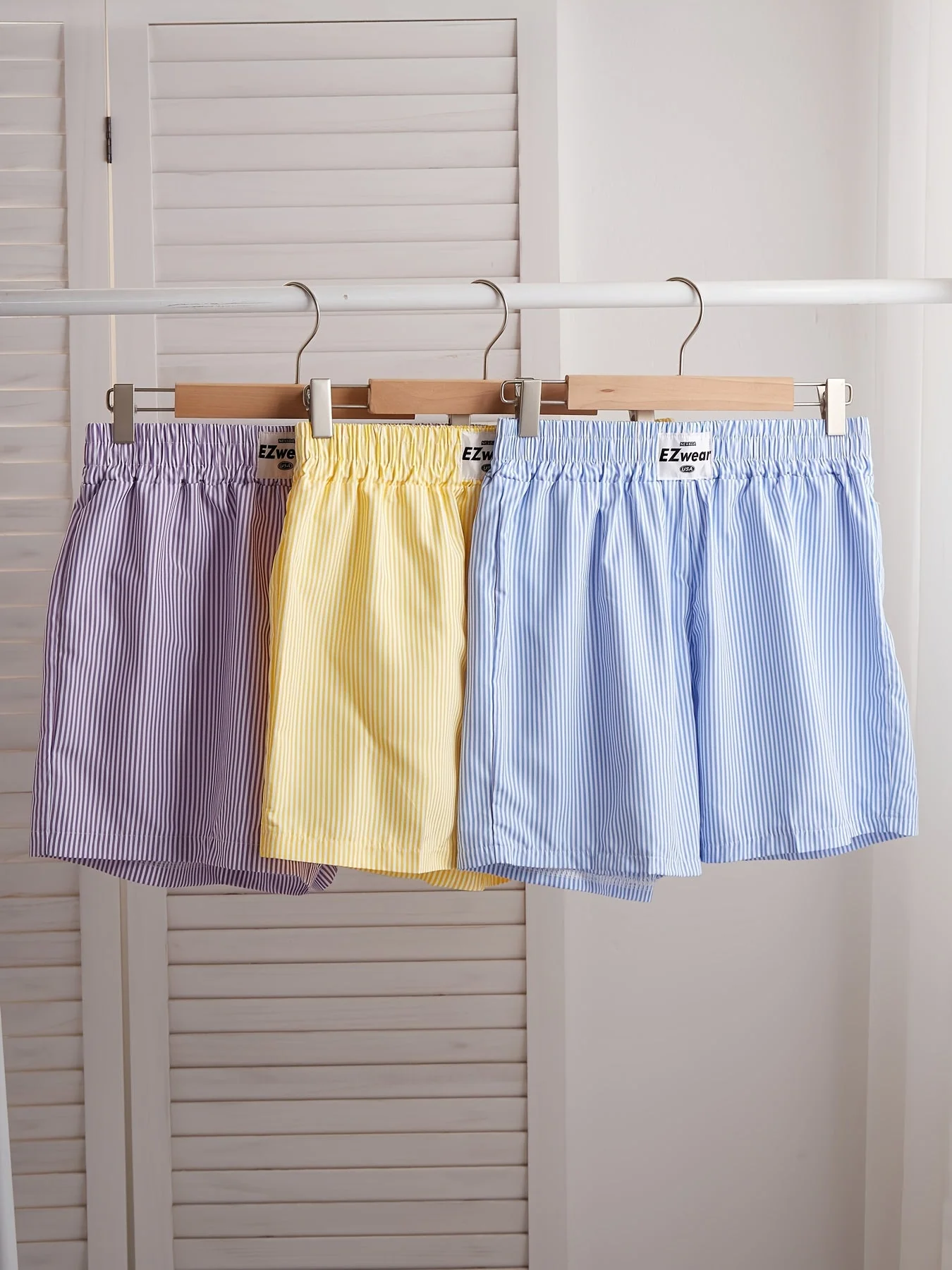 Damen Pyjama-Shorts im Streifen-Design für entspannte Sommernächte, 3er-Pack, Freizeit-Loungewear - Image 6