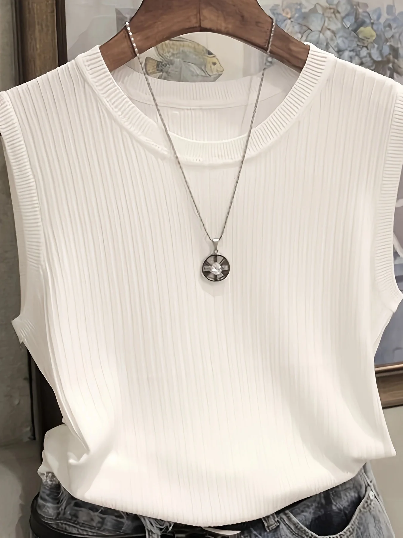 Damen Rippstrick ärmelloses Top – Elegantes Basic für Büro & Freizeit - Image 2