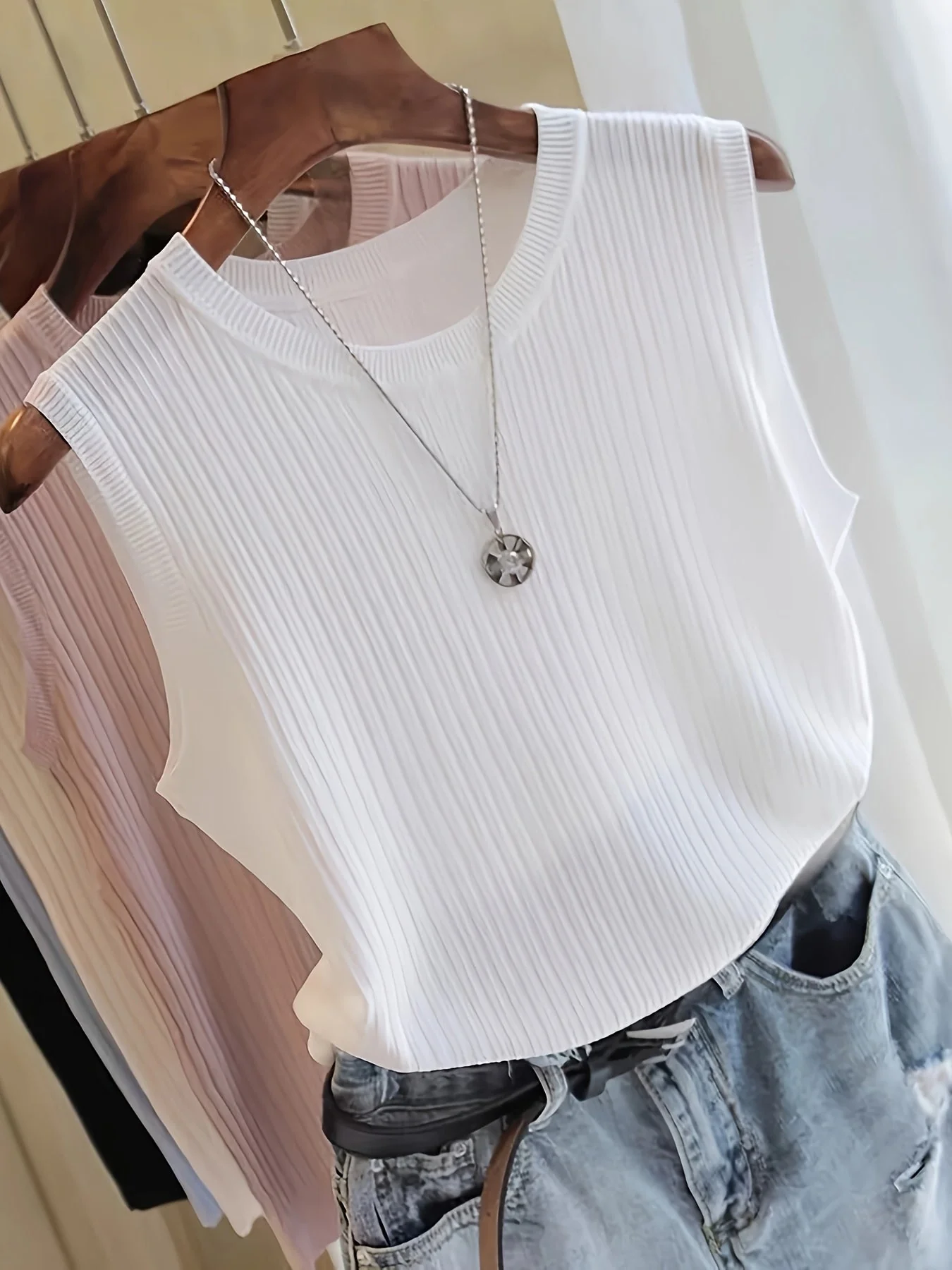 Damen Rippstrick ärmelloses Top – Elegantes Basic für Büro & Freizeit - Image 3