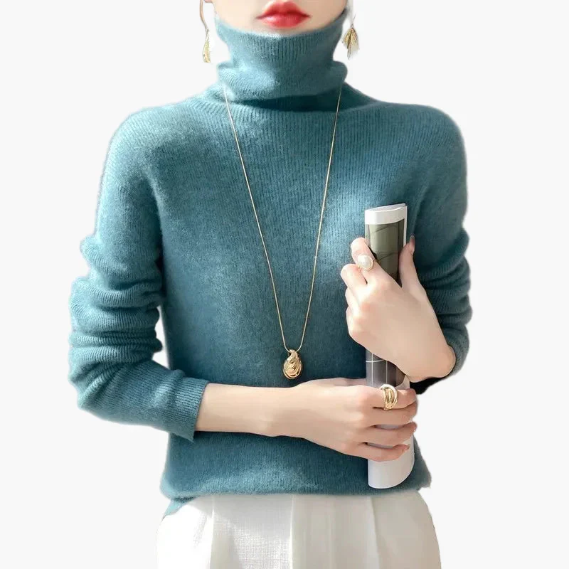 Damen Rollkragenpullover Elegant, Modischer Feinstrick Pullover für Büro & Alltag - Image 2