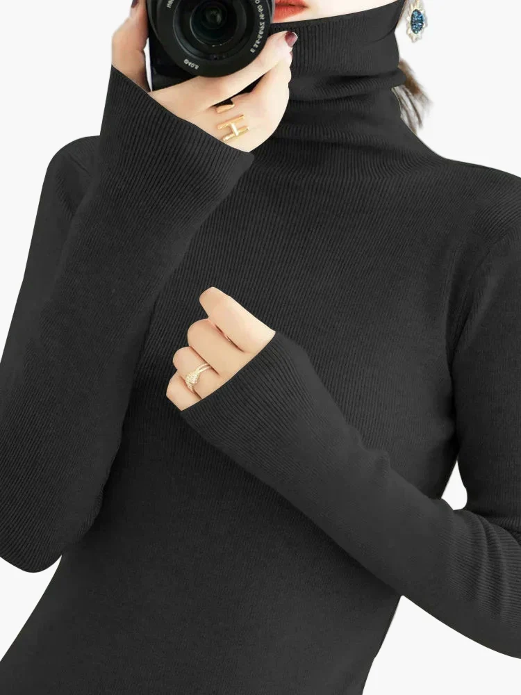 Damen Rollkragenpullover Elegant, Modischer Feinstrick Pullover für Büro & Alltag - Image 4
