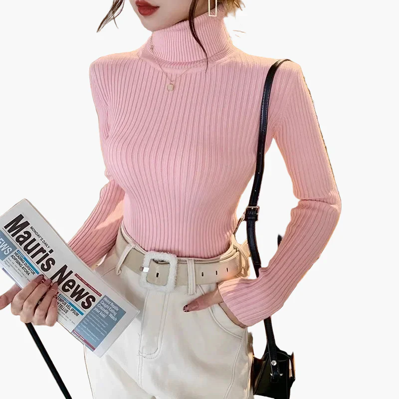 Damen Rollkragenpullover Langarm Basic Stil – Ideal für Alltag und Büro - Image 3