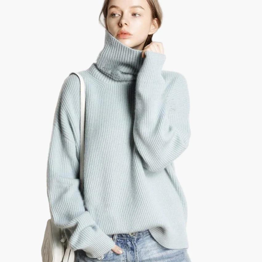 Damen Rollkragenpullover Strick Oversize – Modischer Winterpullover für Alltag und Freizeit - Image 10