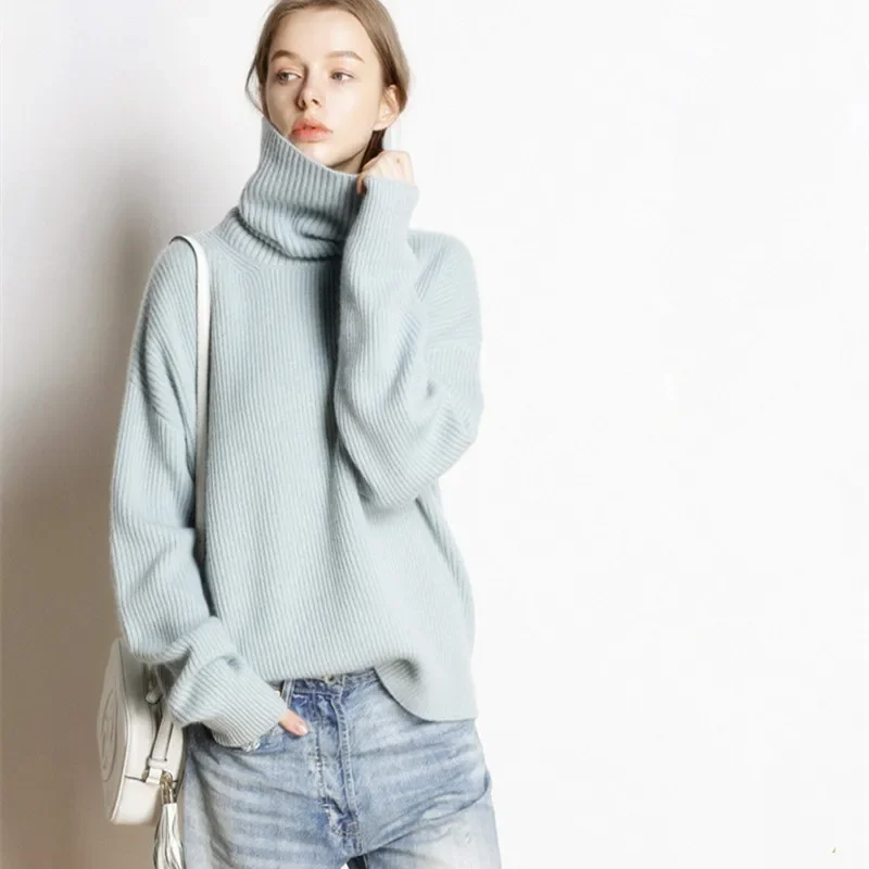 Damen Rollkragenpullover Strick Oversize – Modischer Winterpullover für Alltag und Freizeit - Image 4