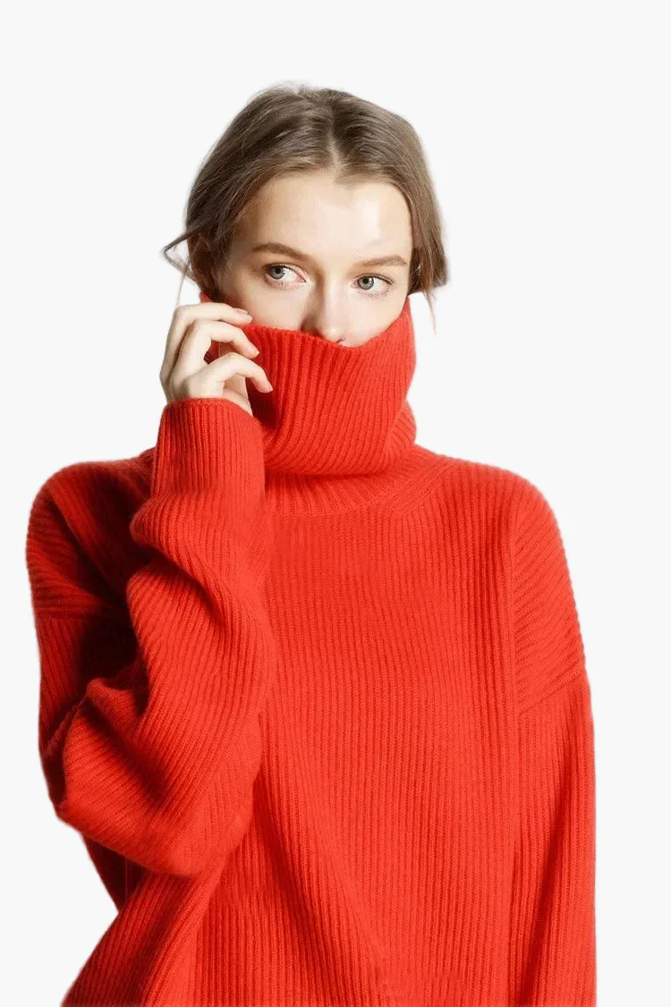 Damen Rollkragenpullover Strick Oversize – Modischer Winterpullover für Alltag und Freizeit - Image 6