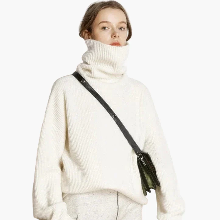 Damen Rollkragenpullover Strick Oversize – Modischer Winterpullover für Alltag und Freizeit - Image 8