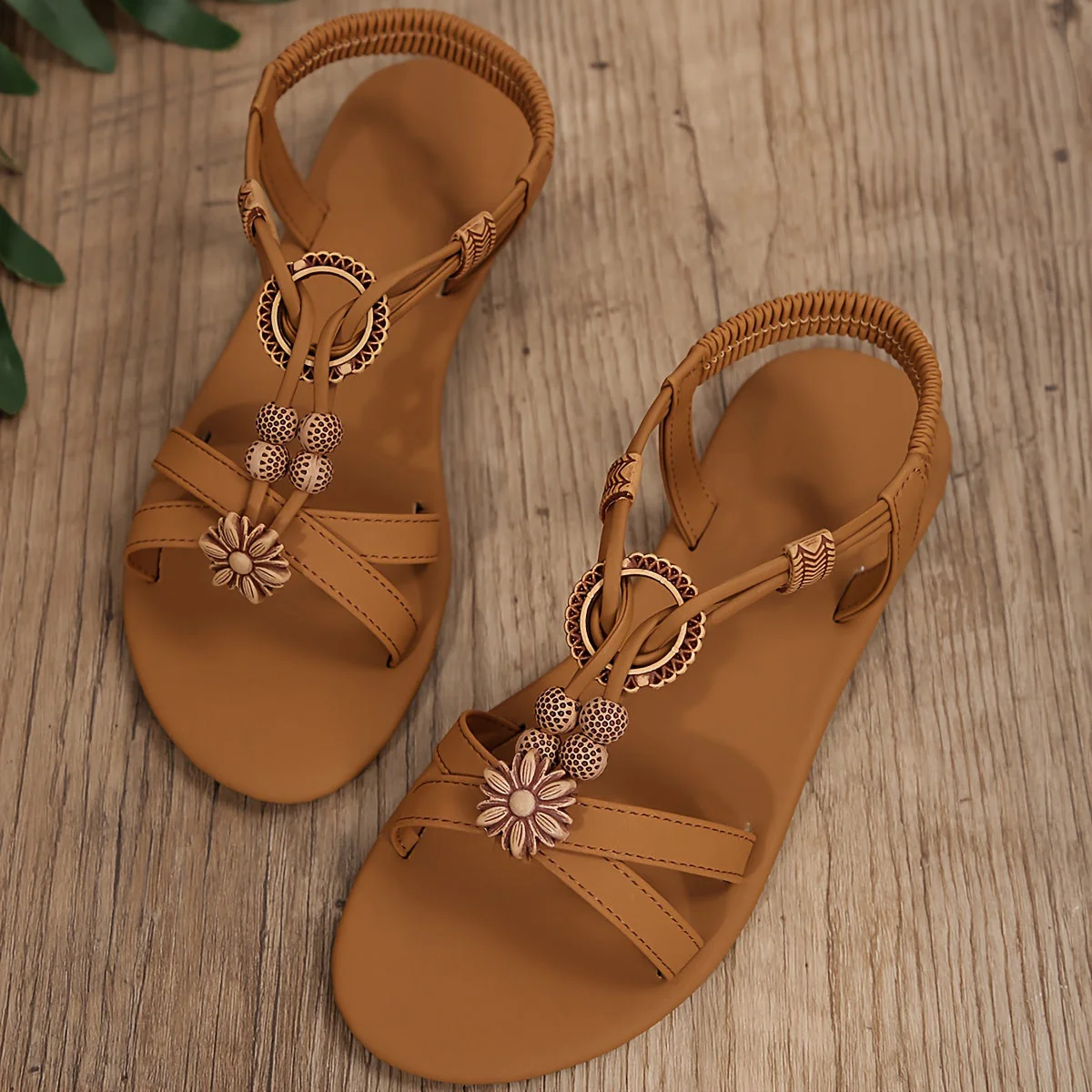 Damen Sandalen Casual Sommer Sandalen mit Blumen-Applikation, Bequeme Riemchensandalen für Alltag und Freizeit - Image 6