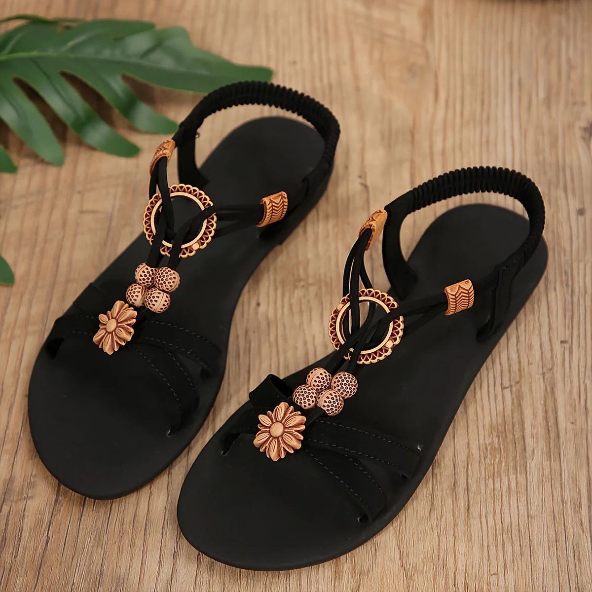 Damen Sandalen Casual Sommer Sandalen mit Blumen-Applikation, Bequeme Riemchensandalen für Alltag und Freizeit - Image 7