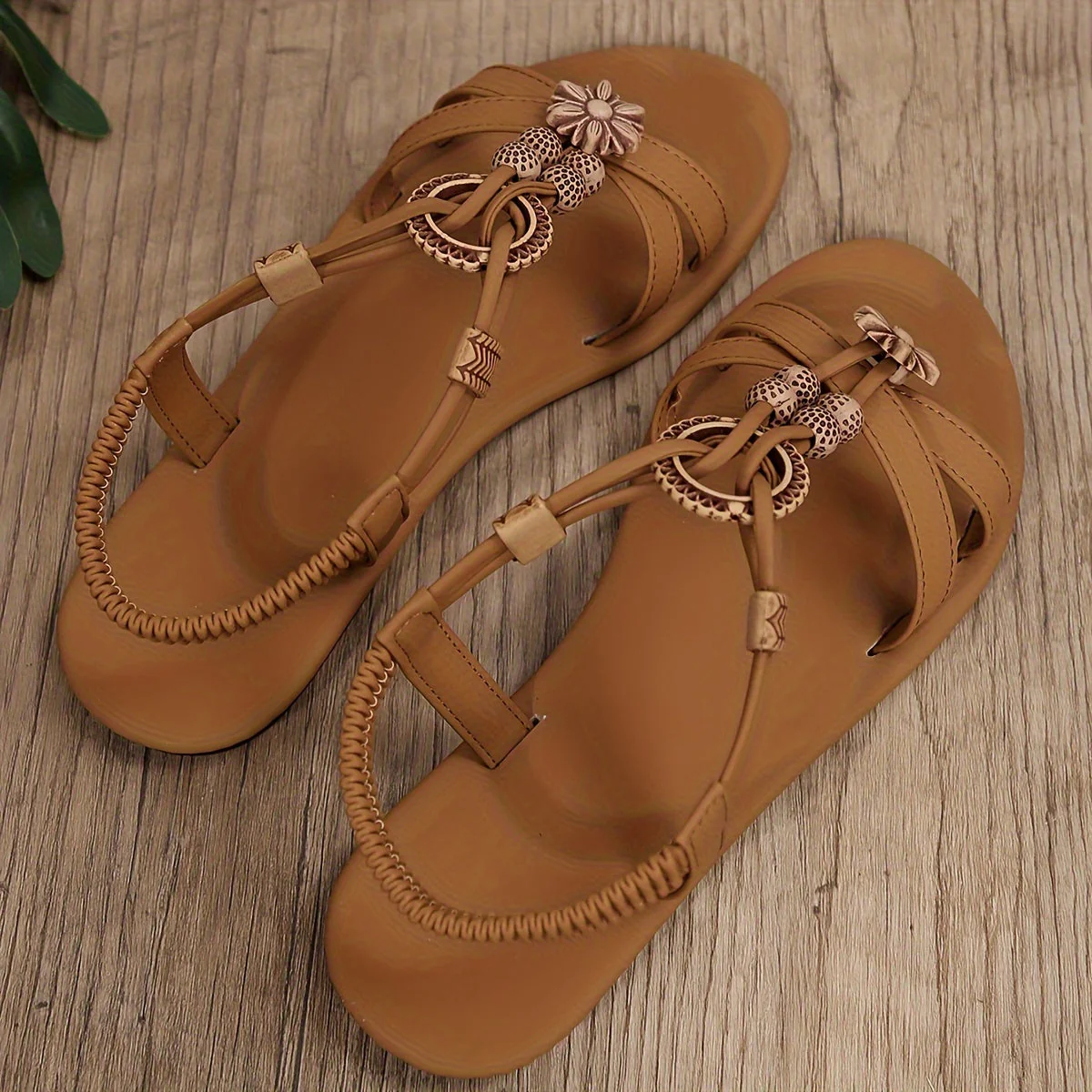 Damen Sandalen Casual Sommer Sandalen mit Blumen-Applikation, Bequeme Riemchensandalen für Alltag und Freizeit - Image 8