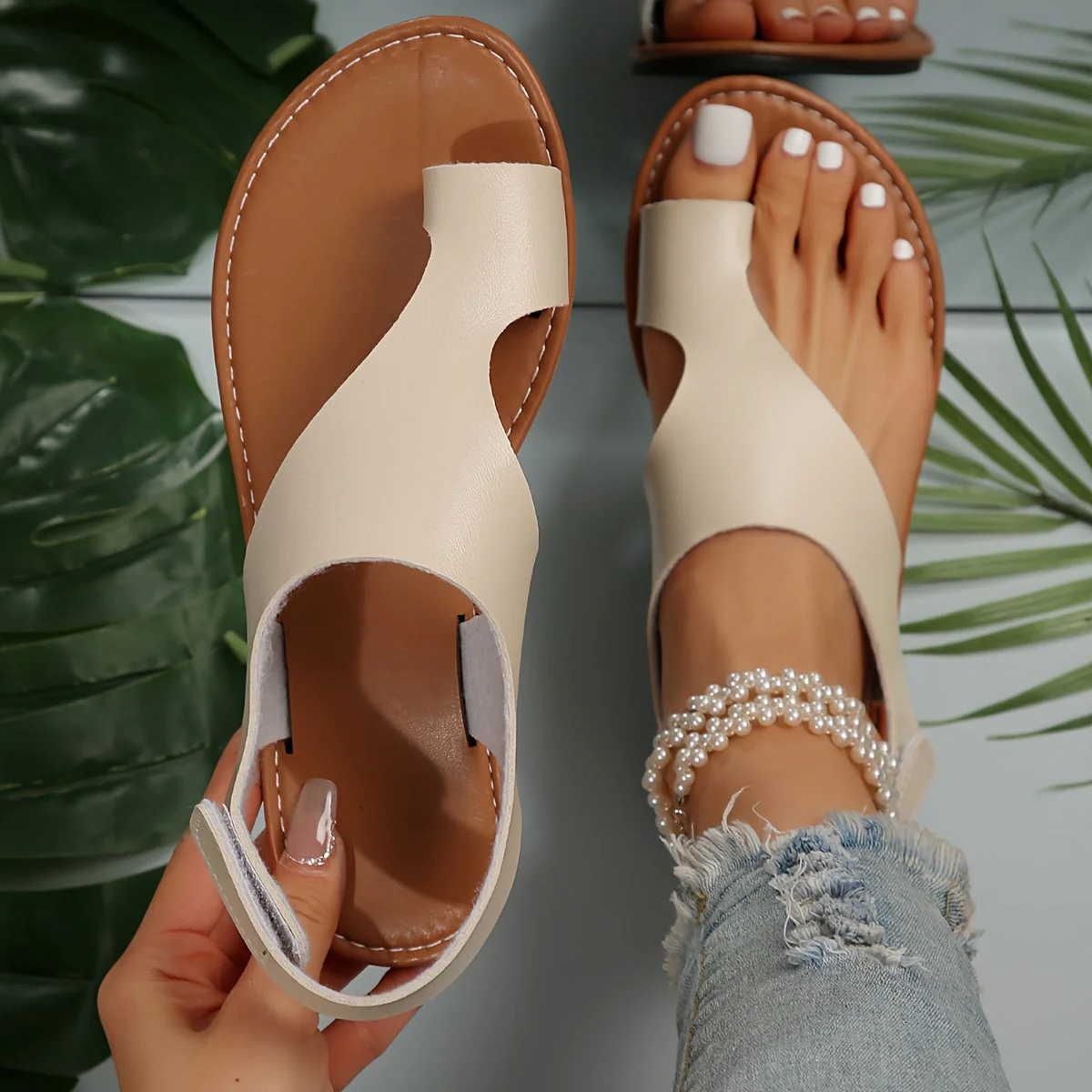 Damen Sandalen Elegant Offene Zehensandalen Sommer Komfort Freizeit - Image 5