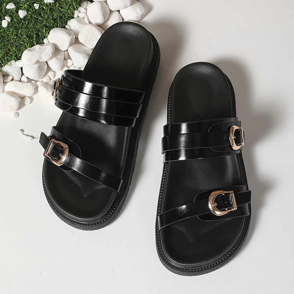 Damen Sandalen mit Doppelriemen und Schnallen – Modische Sommerschuhe für Freizeit und Alltag - Image 8
