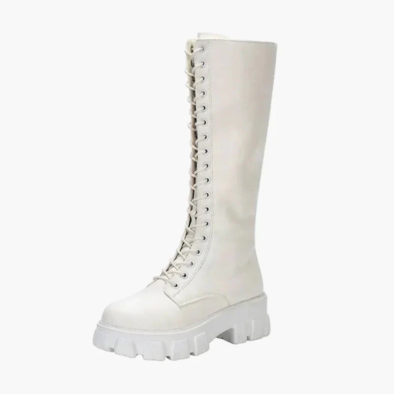 Damen Schnürstiefel mit Plateau – Modische hohe Combat Boots für Alltag und Freizeit - Image 6
